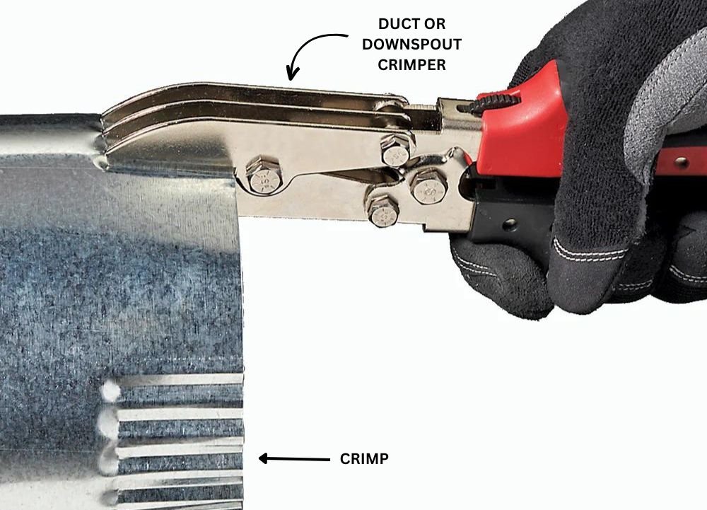 Use a Crimper to Crease One End of the Downspout