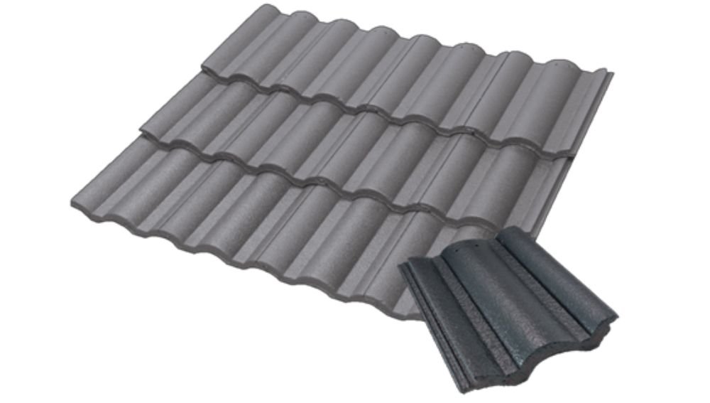 under a concrete roof tile